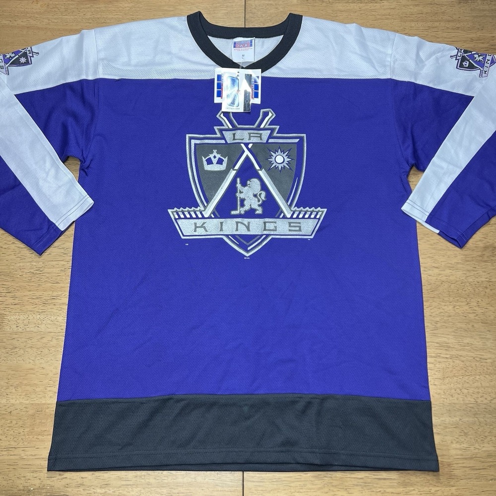 Vintage Off The Bench Los Angeles Kings NHL Blank Warm Up Jersey Mens Medium NWT